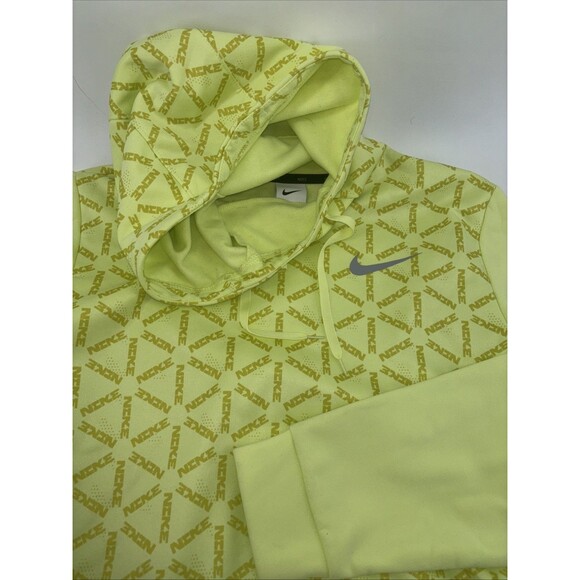Nike Men's Therma B Yellow All Over Print Fleece Hoodie (DD1760-060) Size Large - Picture 1 of 9